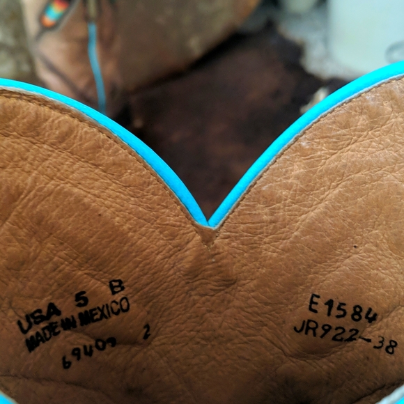 JOHNNY RINGO JR922-38 distressed brown/tan  Arrow cowgirl boots square toe sz 5B - Picture 12 of 16